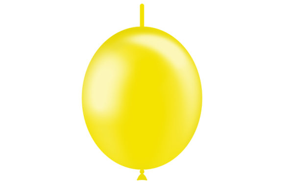 Balloon DecoLink metallic 29cm - Lemon yellow